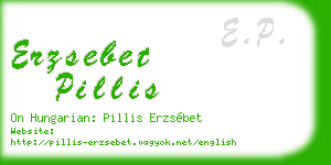 erzsebet pillis business card
